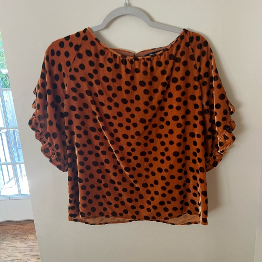 Printed velvet blouse